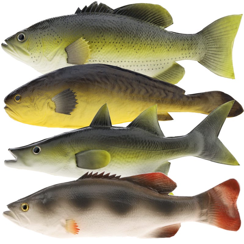 Gresorth 4 PCS Fake Fish Decoration Artificial Marine Animal Model Lifelike Infauna Food Ornament Home Party Garden Kitchen Shop Display Realistic Hanging Toys