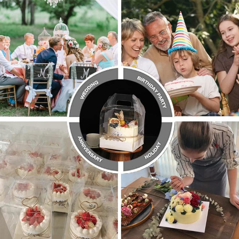 DZOZO 15 Pcs Clear Cupcake Boxes 4 Inch Individual Cupcake Box for Cupcakes Large Muffin Salad Cheese Suitable for Home Baking Party Wedding Cake Shop - Image 4
