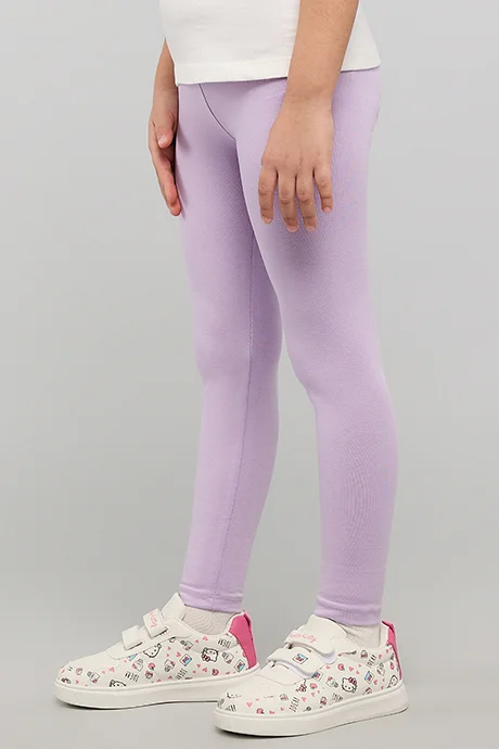 أر أند بي Solid Leggings with Elastic Waist
