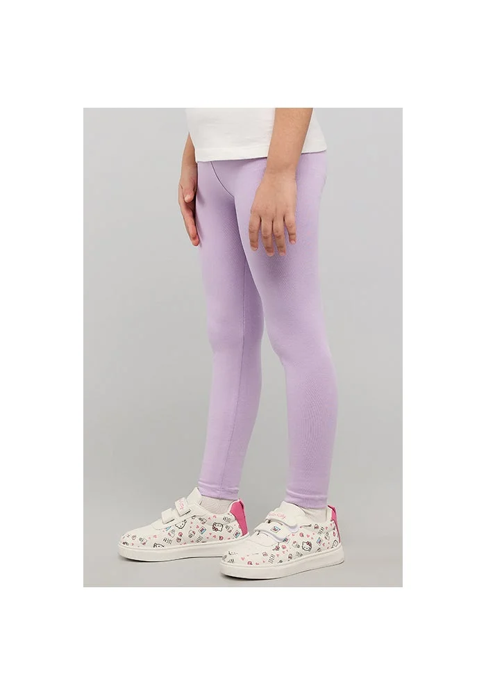أر أند بي Solid Leggings with Elastic Waist