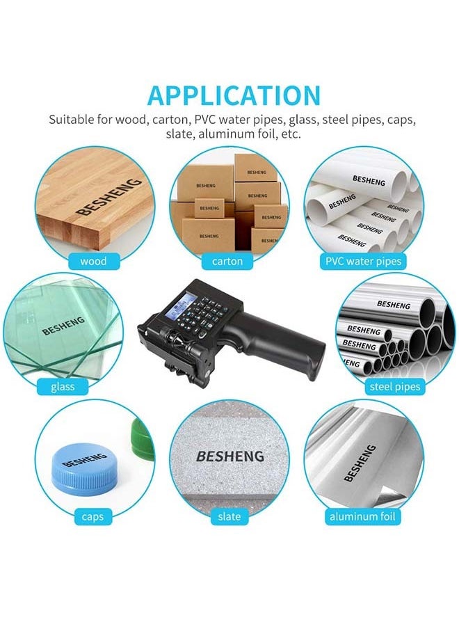 Generic - Handheld Printer, Portable Handheld Inkjet Printer with Quick-Drying Ink Cartridge, Handheld Mobile Inkjet Code Printer for Label/Production Date/Time/Barcode/QR Code/Logo etc - Image 1