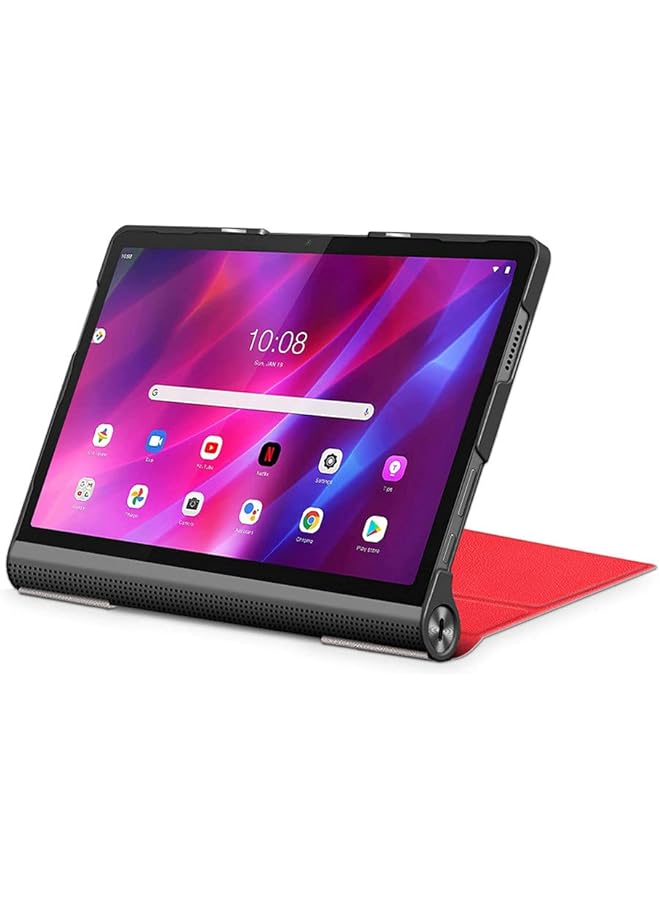 erorex Custer Case For Lenovo Yoga Tab 11 Inch Yt-J706F - Ultra-Thin Pu-Leather Hard Shell Cover For Lenovo Yoga Tab 11 Inch Yt-J706F - Red  - Image 4