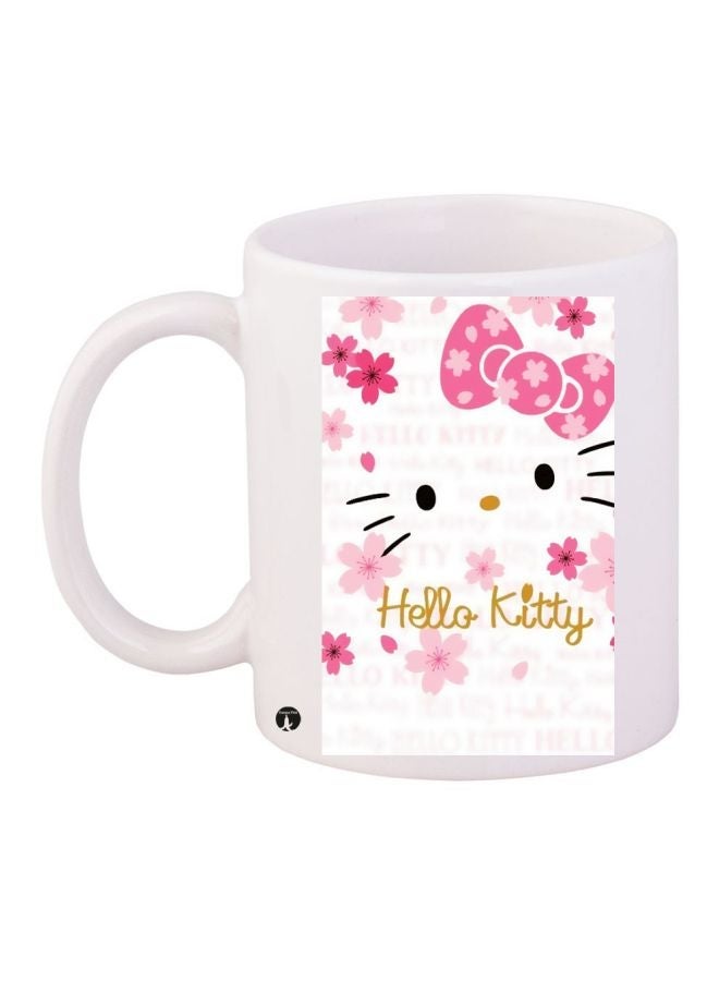 Hello Kitty Printed Coffee Mug White/Pink/Black 11ounce