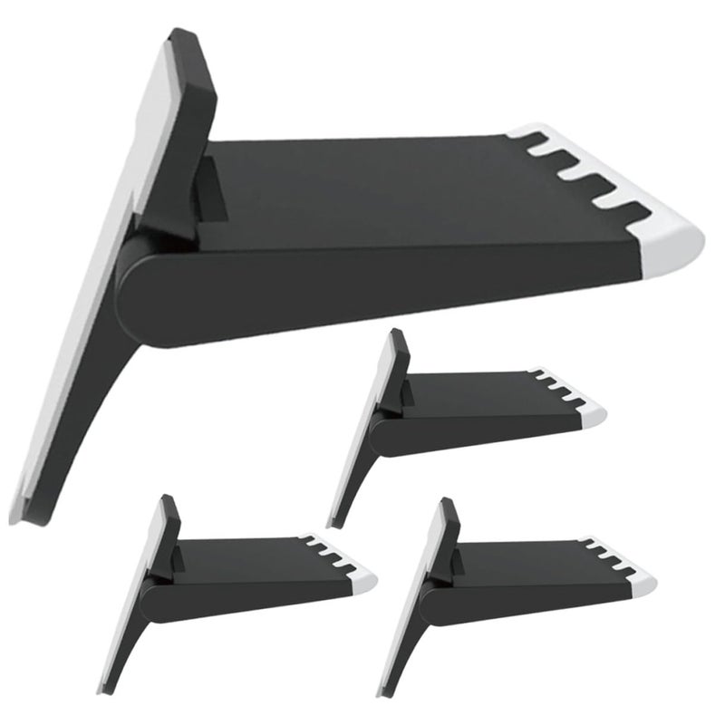 Foldable Laptop Stand 4 Pack Ergonomic Riser with Airflow Cooling Portable Holder Black - Image 2