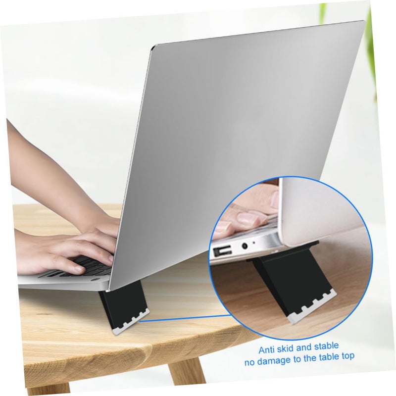 Foldable Laptop Stand 4 Pack Ergonomic Riser with Airflow Cooling Portable Holder Black - Image 5