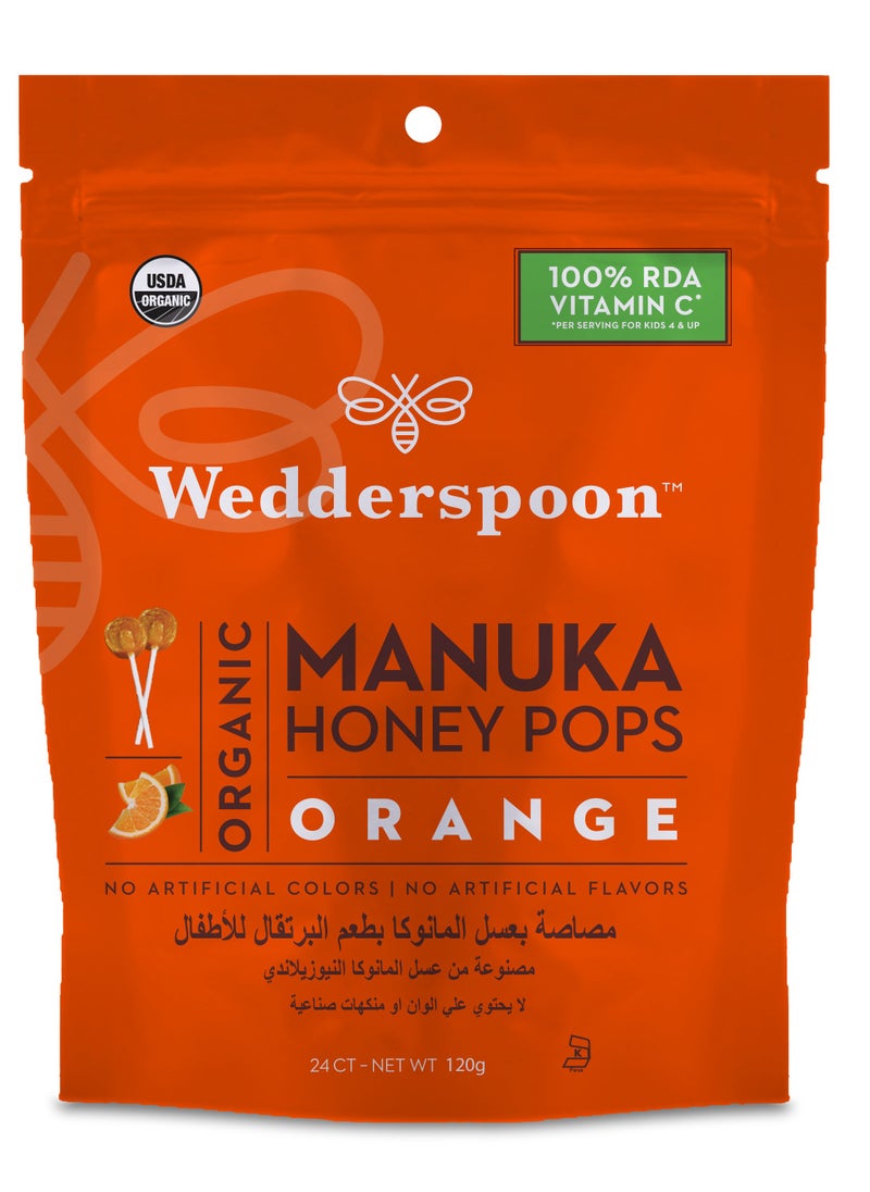 Wedderspoon MANUKA HONEY LOLIPOPS ORANGE 24 PC  - Image 2