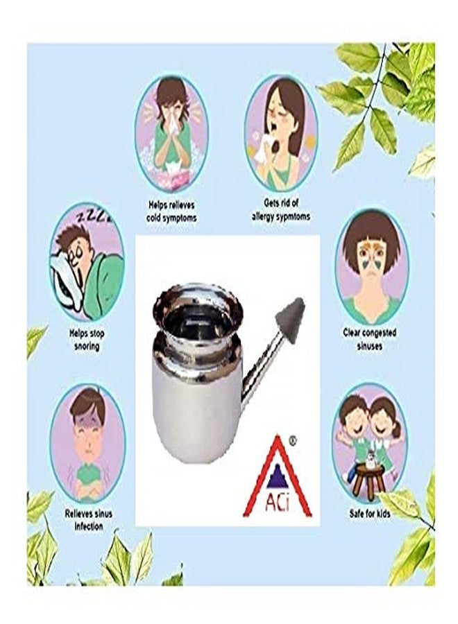 ACi Jal Neti Lota Pot High Grade Stainless Steel Neti Pot - Sinus Remover Neti Pot (Steel) - Image 4