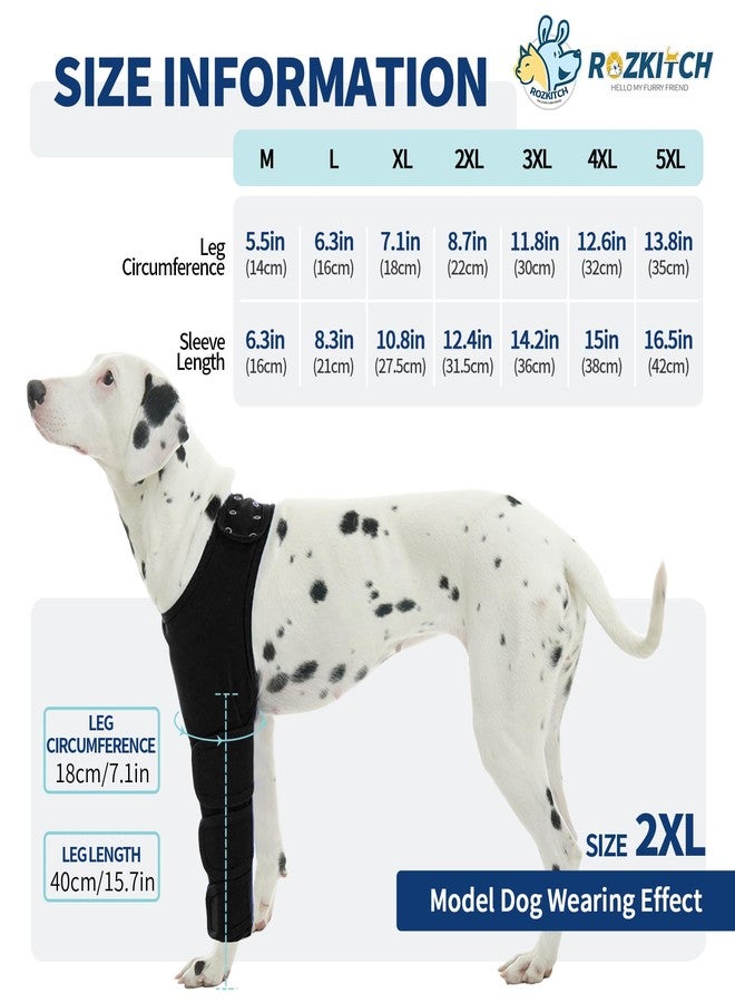 ROZKITCH Dog Leg Sleeve for Front Legs, Dog Elbow Protector for Joint Pain & Wound Healing, Dog Cone Collar Alternative Anti-Licking Dog Surgery Suit for Large Dogs Left ONLY Black XL - Image 5