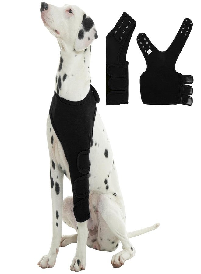 ROZKITCH Dog Leg Sleeve for Front Legs, Dog Elbow Protector for Joint Pain & Wound Healing, Dog Cone Collar Alternative Anti-Licking Dog Surgery Suit for Large Dogs Left ONLY Black XL - Image 1