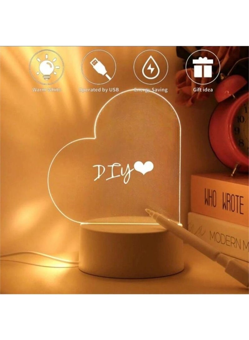 Personalized LED acrylic message memo board, erasable, USB powered, drawing board with night light for bedroom, great gift - Image 4