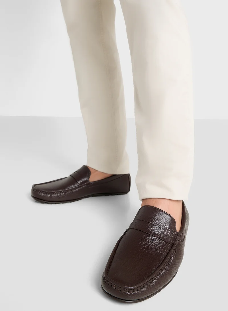 Robert Wood Saddle Details Smart Loafers