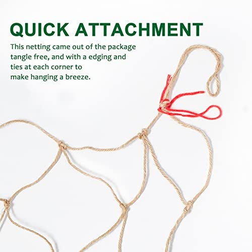 Miuezuth Jute Trellis Netting - Jute Netting for Garden, Heavy Duty Plant Support Netting for Climbing Plants, Cucumber, Vine, Fruits & Vegetables, Climbing Vining Plants (6.6 Ft x 9.8 Ft, 3.9 Inch Squares) - Image 4