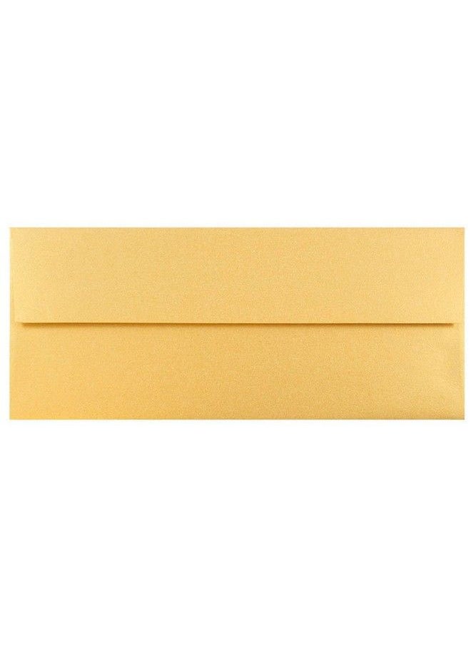 JAM Paper 10 Metallic Business Envelopes 4 1 8 X 9 1 2 Gold Stardream 50 Pack  - Image 1