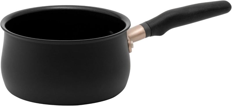 MEYER Nonstick Saucepan, 2 quart / 6" Induction Compatible Sauce Pan, Hard Anodized Nonstick, Dishwasher Safe, Oven Safe, Matte Black with Silicone Handles, Accent Series Cookware, Small, 2qt | 6 inch - Image 1