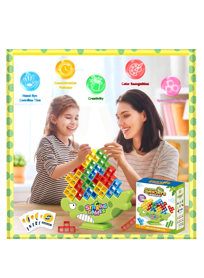 MAGIC VAULT 48Pcs Dinosaur Balance Stacking Blocks Game, Swing Stack High Child Balance Toy, Dinosaur Toys for Kids, Board Games, Family Games, Parties, Team Building Games for Adults Kids Toys  - Image 2