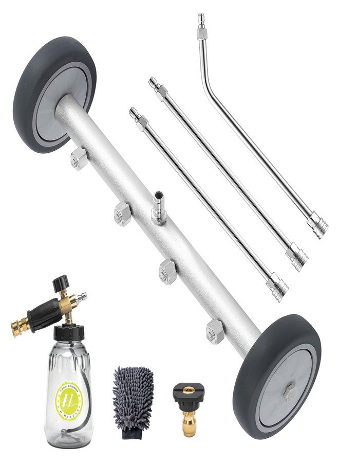 M MINGLE Undercarriage Pressure Washer Attachment, 16 Inch Powerful Under Car Washer with Foam Cannon and Car Wash Mitt, 4000 PSI - Image 1