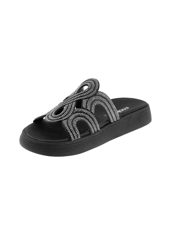 MOLECA Moleca Ladies Flat Sandals Black | Made In Brazil