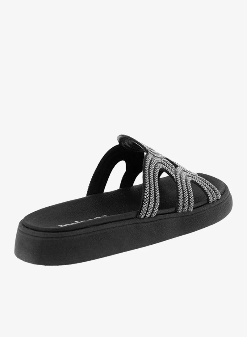 Moleca Black Flat Sandals for Women – Stylish Ladies Flat Sandals & Comfortable Flat Slippers for Women | Best Price UAE