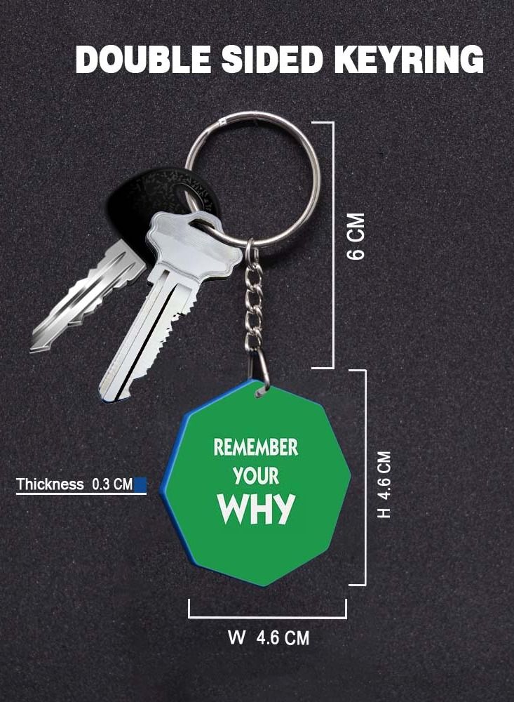 Service Zone Keychain Small Gift To Love One Octagon Shape With Double Side Print Remember Your Why 