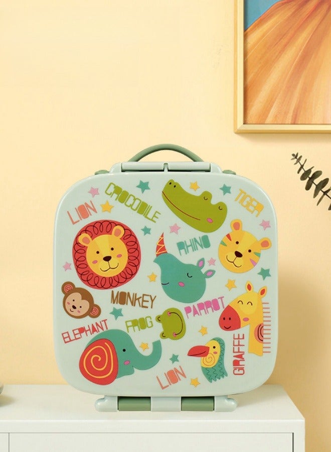 Browning صندوق غداء جديد من السيليكون عالي الجودة مع تسخين بالمايكروويف وصندوق تخزين مقسم ومغلق وصندوق بينتو للغداء - أخضر - Image 2