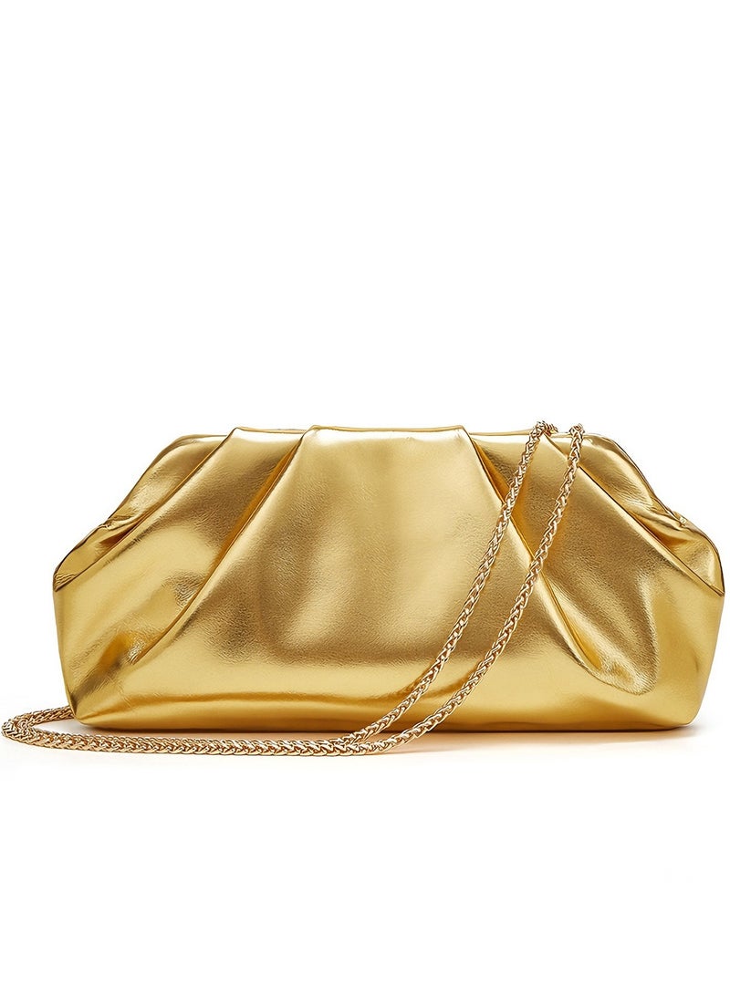 Clutch Purses for Women – Elegant Pleated Soft PU Leather Evening Bag with Detachable Chain, Party Purses Handbag for Cocktail/Prom/Weddings/Parties/Formal Events - Image 1