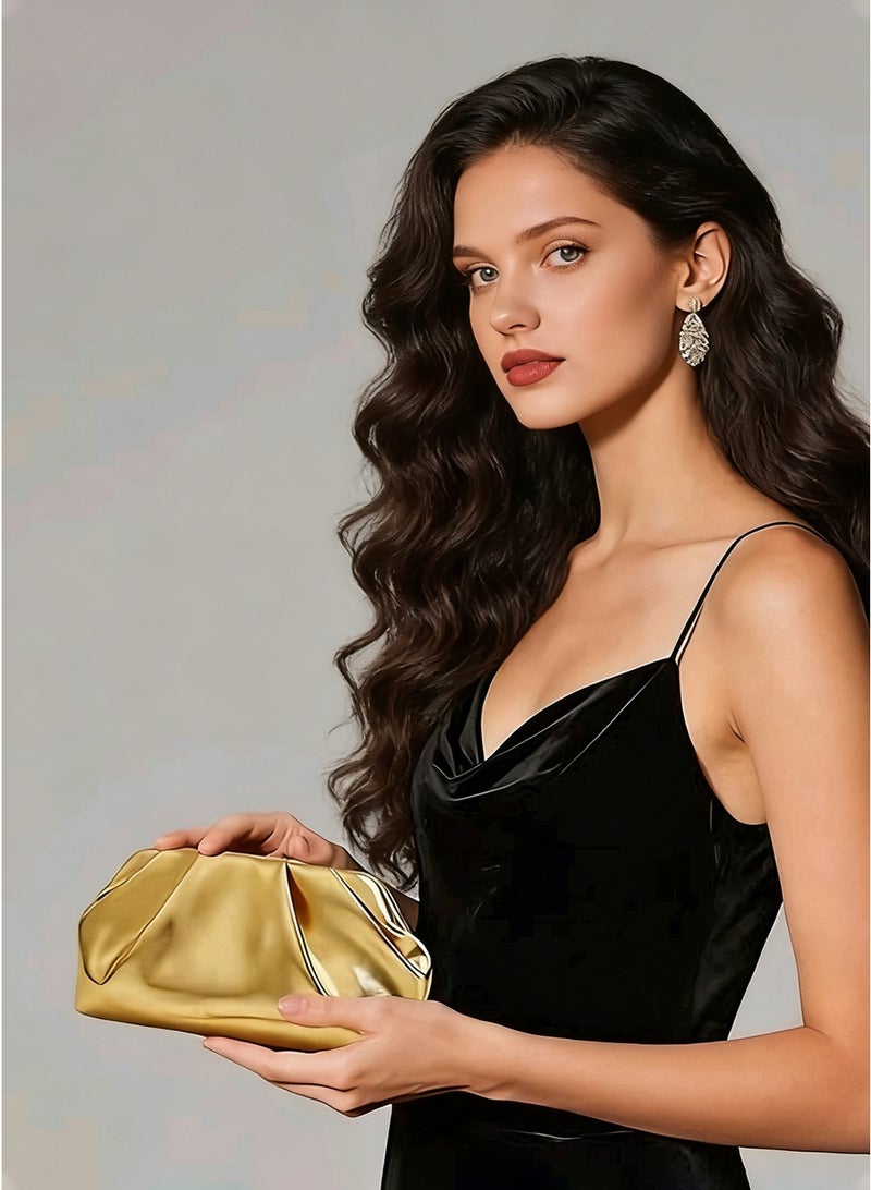 Clutch Purses for Women – Elegant Pleated Soft PU Leather Evening Bag with Detachable Chain, Party Purses Handbag for Cocktail/Prom/Weddings/Parties/Formal Events - Image 2