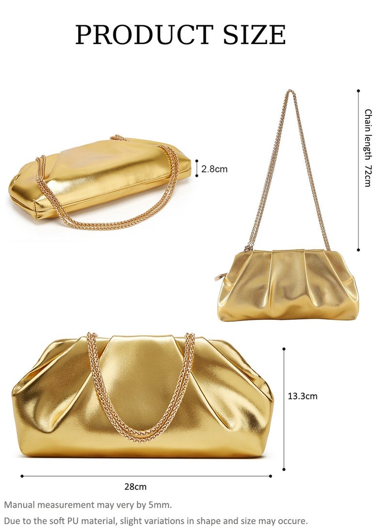 Clutch Purses for Women – Elegant Pleated Soft PU Leather Evening Bag with Detachable Chain, Party Purses Handbag for Cocktail/Prom/Weddings/Parties/Formal Events - Image 4