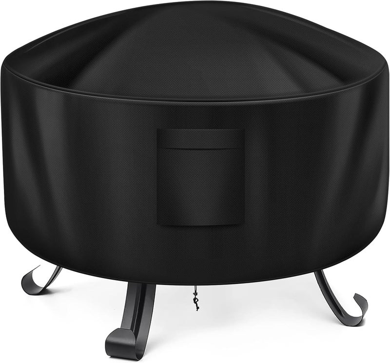 WLEAFJ Fire Pit Cover Round for Fire Pit 38 Inch, Heavy Duty Oxford Fabric Firepit Cover Round, Full Coverage Patio Outdoor Fireplace Cover, Waterproof Fire Bowl Cover - Image 1