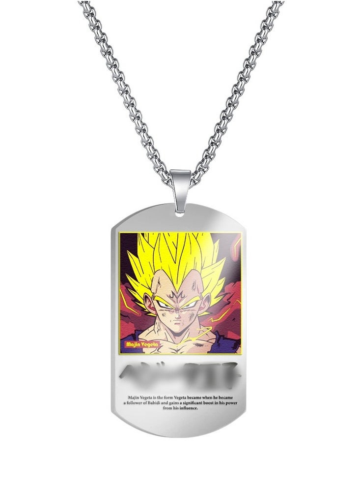 KUYING Dragon Ball Color Printed Stainless Steel Necklace 