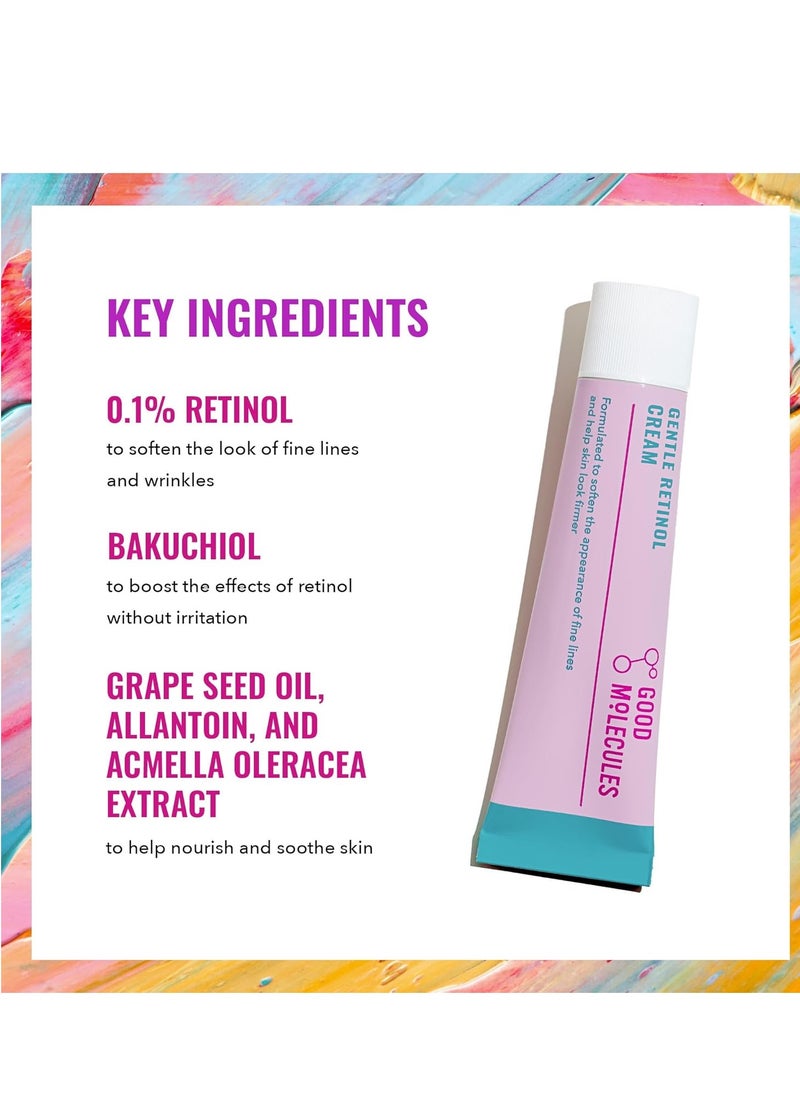 GOOD MOLECULES - Good Molecules Gentle Retinol Cream - Night Cream with Retinol and Bakuchiol - Targets Fine Lines, Congestion, Enlarged Pores - Anti-Aging Skincare for Face - Image 1
