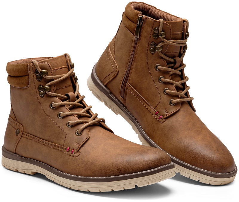 Vostey Men's Chukka Boots Motorcycle Casual Hiking Boot for Men(BMY671B yellow brown 11) - Image 4