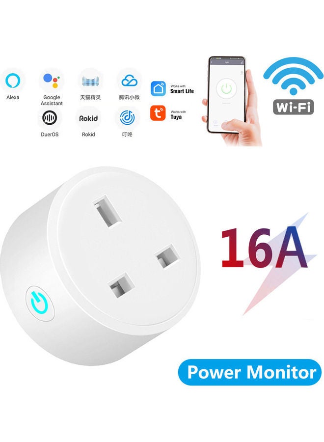 Wifi Wireless Remote Control Smart Socket Plug white 5.8*3.3*5.6cm - Image 1