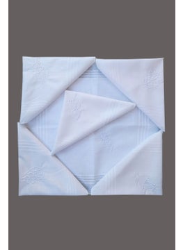 Hepsine Rakip Rivaling All Flower Embroidered Pack of 6 Women's White Handkerchief 28X28 cm 100% Cotton  - Image 2