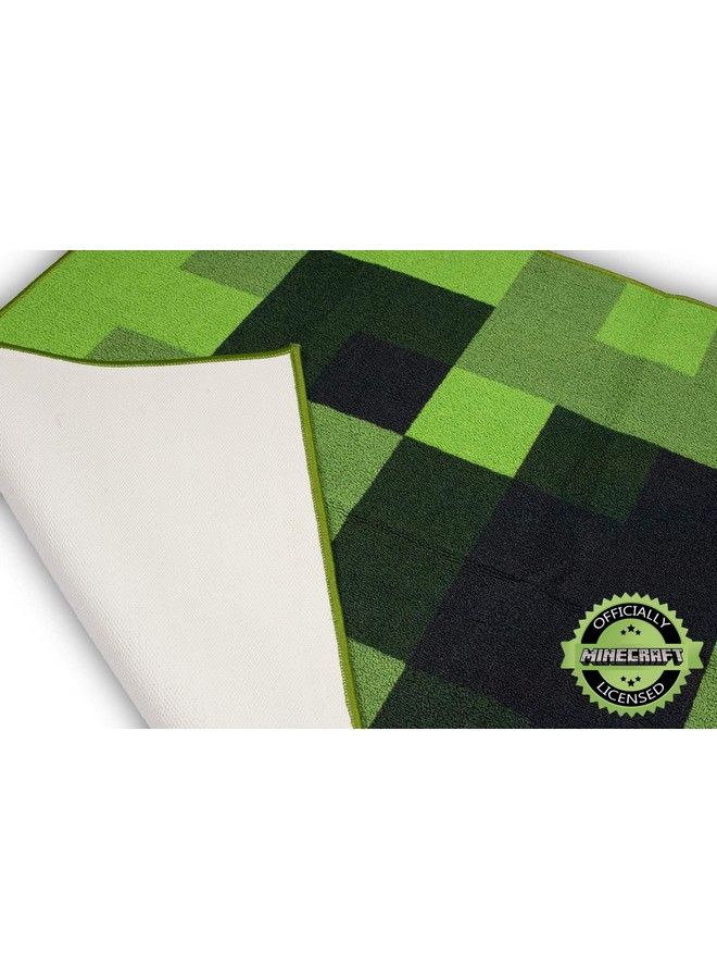 MINECRAFT سجادة منطقة؛ سجادة زينة كريبر تحتوي على كريبر من زينة وجه كريبر؛ سجادة منطقة مربعة 39 إنش - Image 5