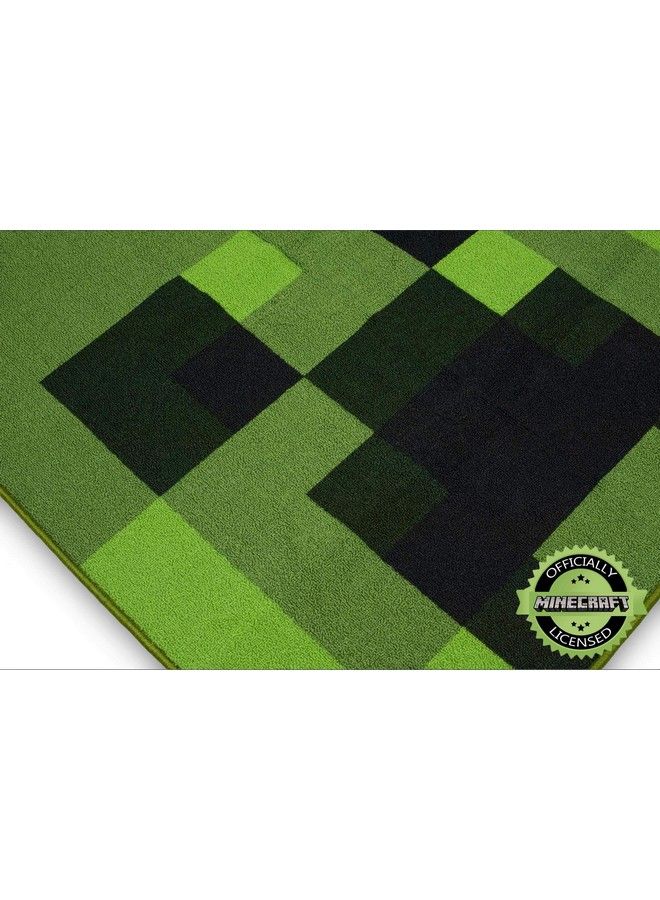 MINECRAFT سجادة منطقة؛ سجادة زينة كريبر تحتوي على كريبر من زينة وجه كريبر؛ سجادة منطقة مربعة 39 إنش - Image 3