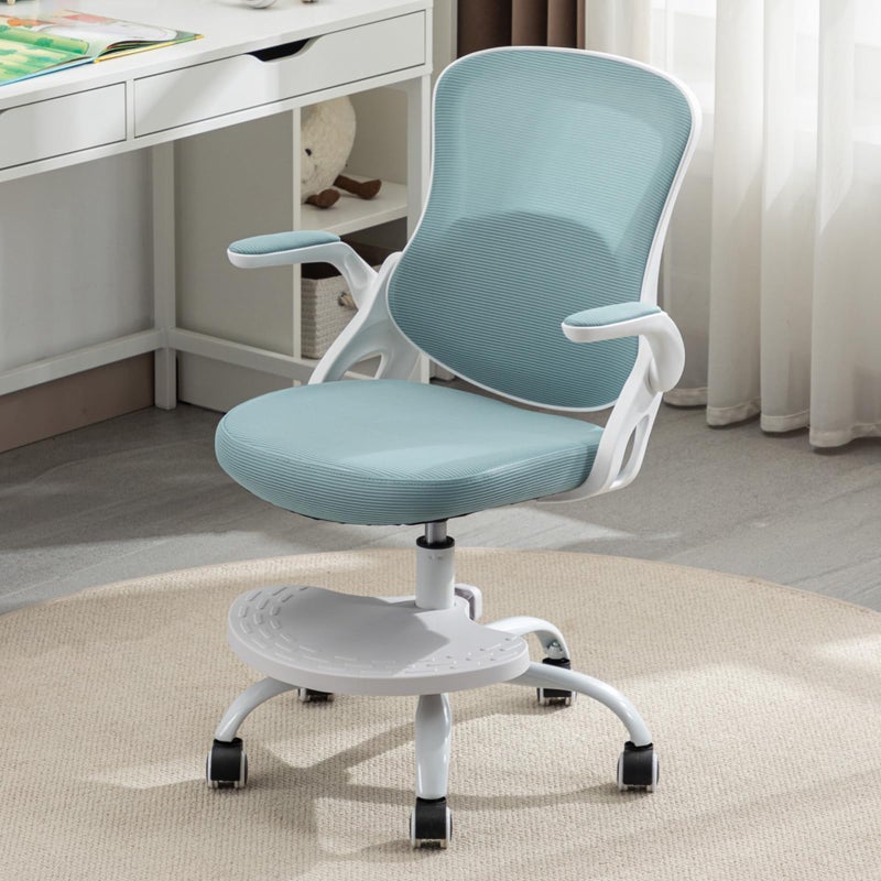 MINPINSER Kids Desk Chair,Ergonomic Study Chair with Adjustable Height,Swivel Mesh Desk Chair with Wheels,Home Office Chair for Children in Home Bedroom Blue - Image 1