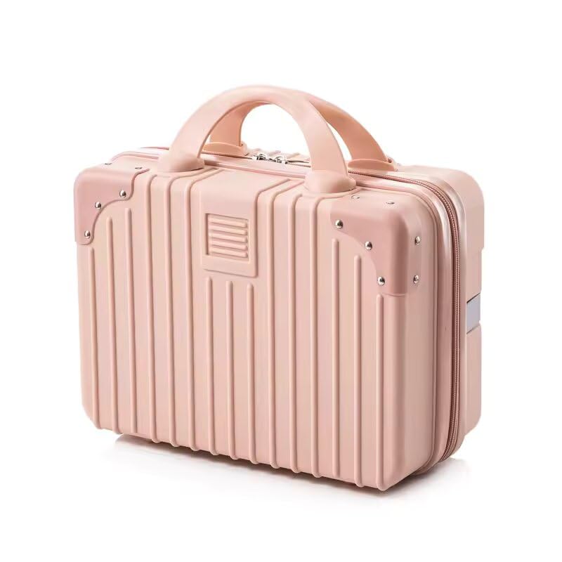 Dravizon 12in Hard Shell Cosmetic Carrying CaseMakeup BagSmall Portable Travel Luggage Retro ABS Carrying Suitcase for Women Girls - Image 1