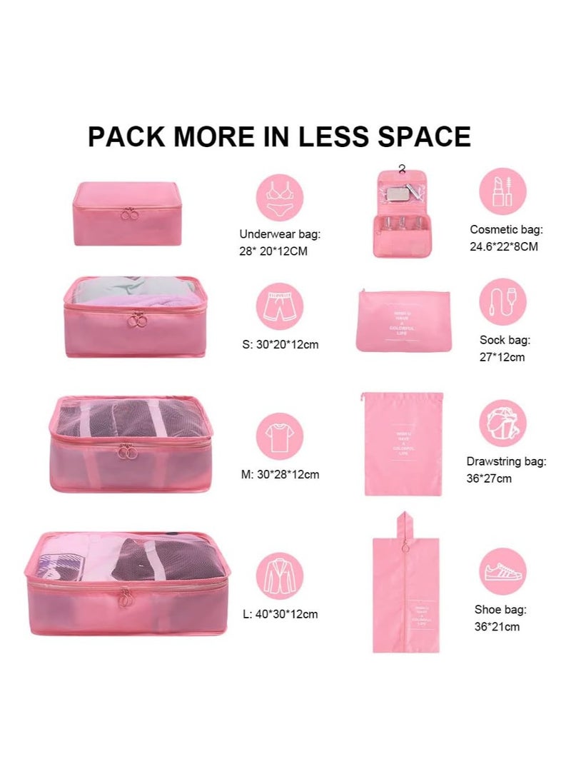 DubaiGallery Travel Organizer 8pcs for Luggage Organizer Packing Cubes Travel Packing Cubes Set Clothes Shoes Storage Travel Organizer Bags For Luggage - Image 4