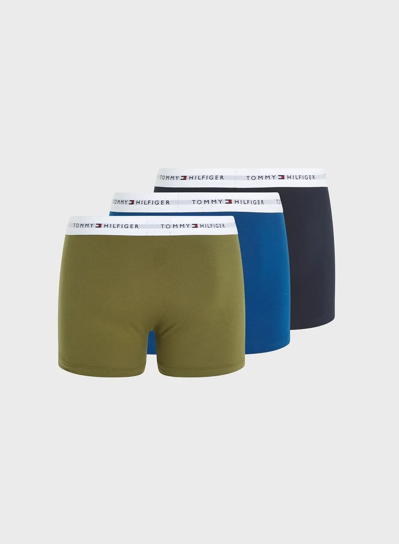 TOMMY HILFIGER 3 Pack Logo Band Trunks