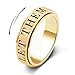 OreilleStar Fidget Toys Adults Anxiety Ring for Women Fidget Spinner Cute Let Them Symbol Thumb Ring Stainless Steel Gold Silver Black Size 5 6 7 8 9 10 GoldLET Them 10 - Image 3