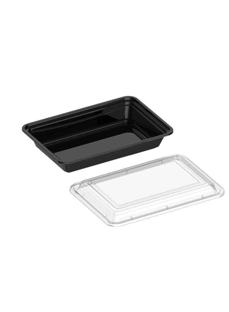 IDEAL PACK Black Base Rectangular Food Containers with Lids – 28 oz | 5 Pack | BPA-Free Meal Prep Containers | Microwave, Freezer & Dishwasher Safe - Image 4