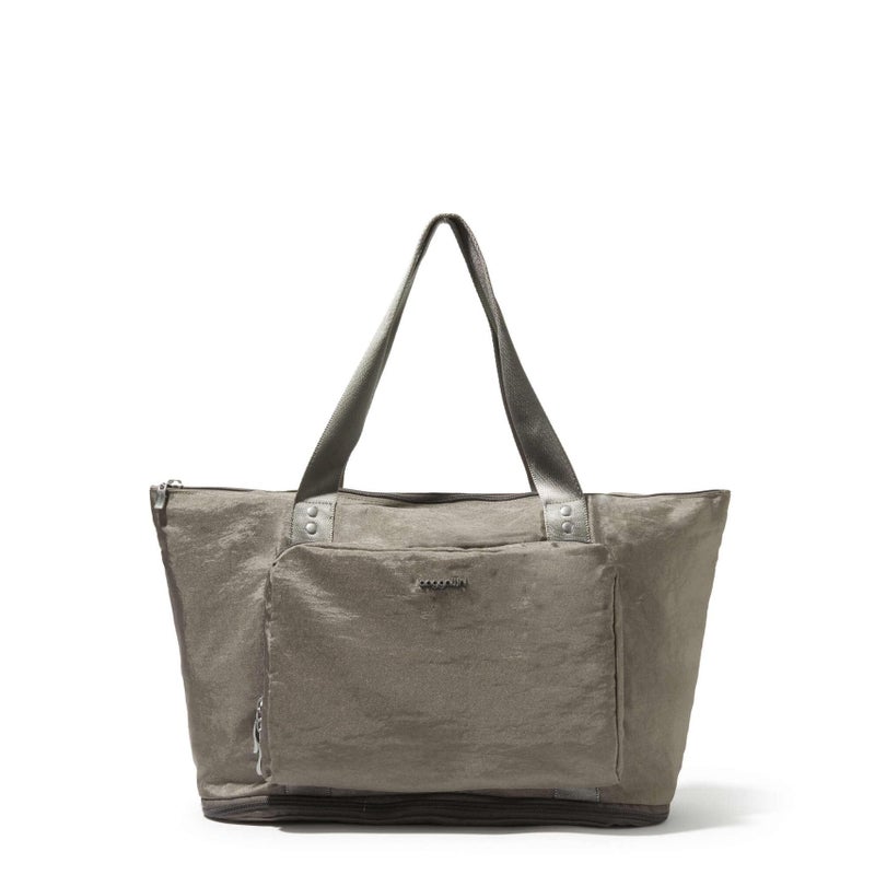 Baggallini Women's Carryall Expandable Packable Tote, Sterling Shimmer - Image 1
