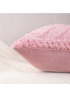Generic Set of 2 Soft Plush Fuzzy Short Wool Fleece Throw Pillow Covers 45*45cm Pink Square Patterned Cushion Cases Decorative Pillow Shell  - Image 4