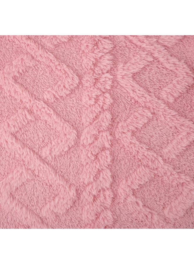 Set of 2 Soft Plush Fuzzy Short Wool Fleece Throw Pillow Covers 45*45cm Pink Square Patterned Cushion Cases Decorative Pillow Shell  - Image 5