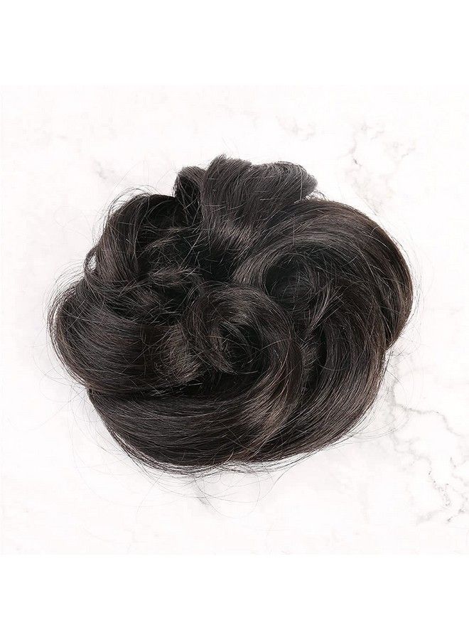 Bella Hair 100% Real Human Hair Scrunchies For Women Natural Looking Elastic Messy Bun Hair Piece Extension (1B Natural Black) - Image 3