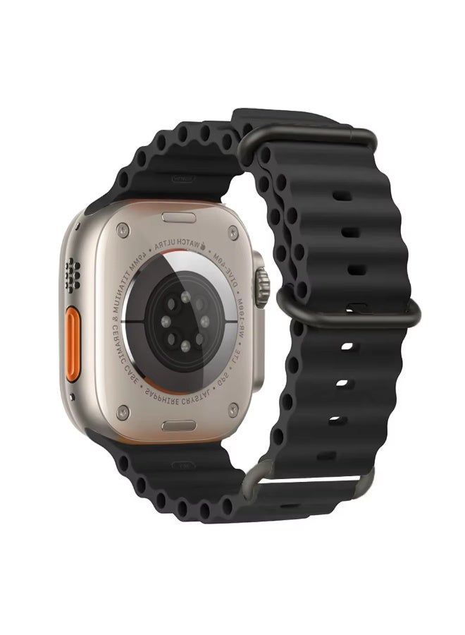 Ocean Bands  for Apple Watch Ultra/2 Band 49mm 46mm 45mm 44mm 42mm 41mm 40mm 38mm Women/Men,Waterproof Sport Silicone Wristband Strap for iWatch series 11 10 9 8 7 6 5 4 3 SE 2nd Ultra/2/3 49 mm - Image 1