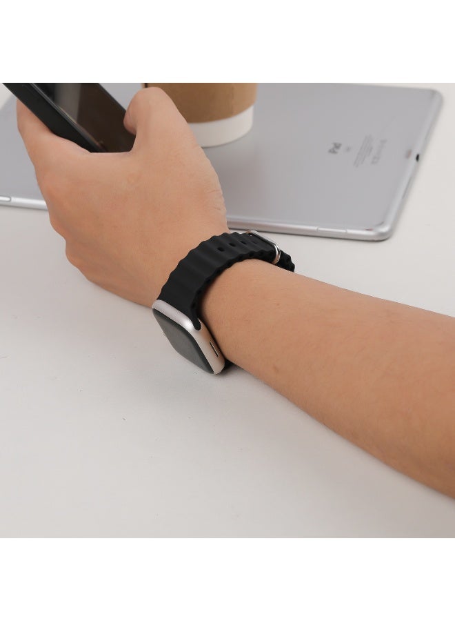Ocean Bands  for Apple Watch Ultra/2 Band 49mm 46mm 45mm 44mm 42mm 41mm 40mm 38mm Women/Men,Waterproof Sport Silicone Wristband Strap for iWatch series 11 10 9 8 7 6 5 4 3 SE 2nd Ultra/2/3 49 mm - Image 3