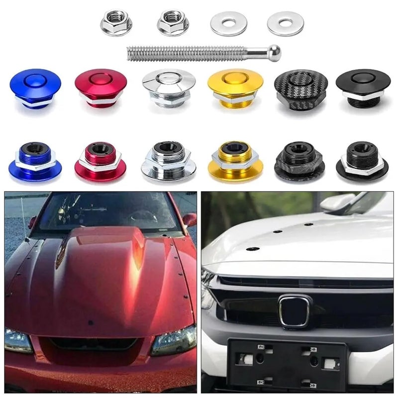 Bumper Quick Release 5Pcs Universal Quick Release Push Button Latch Clip Body Kit Front Bumper Hood Pin(Red) - Image 4