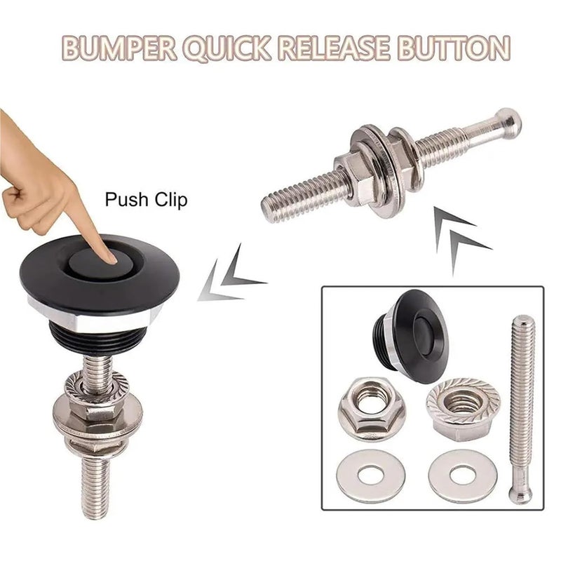 Bumper Quick Release 5Pcs Universal Quick Release Push Button Latch Clip Body Kit Front Bumper Hood Pin(Red) - Image 3