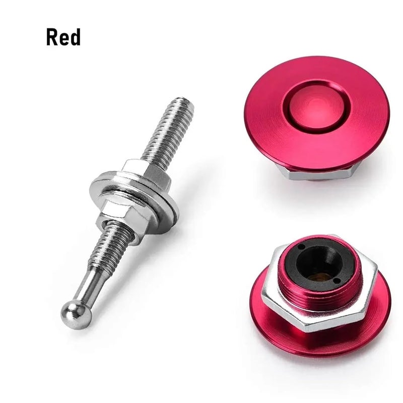 Bumper Quick Release 5Pcs Universal Quick Release Push Button Latch Clip Body Kit Front Bumper Hood Pin(Red) - Image 2